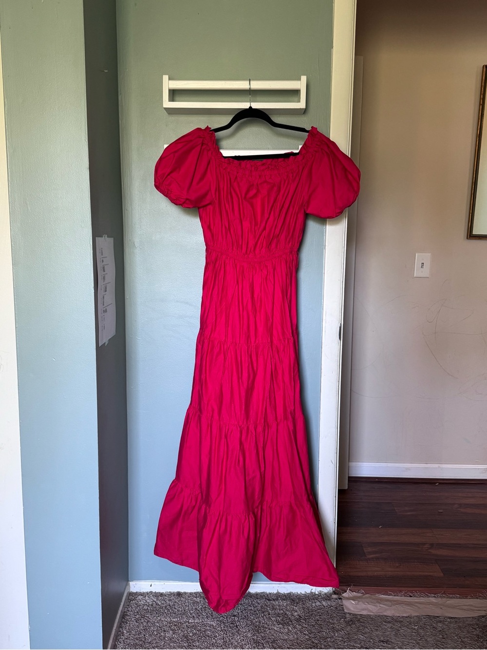 Flying Tomato Off-Shoulder Maxi Dress in Red - Picture 2 of 7